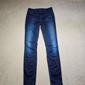 7 FOR ALL MANKIND WOMENS JEANS THE SKINNY SIZE 26 7FAM SKINNY JEANS DARK WASH